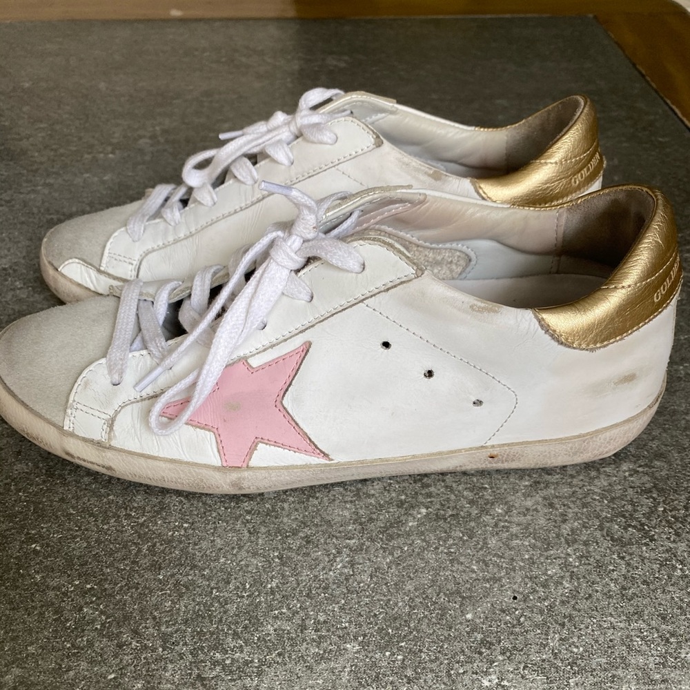 Pink and gold golden goose